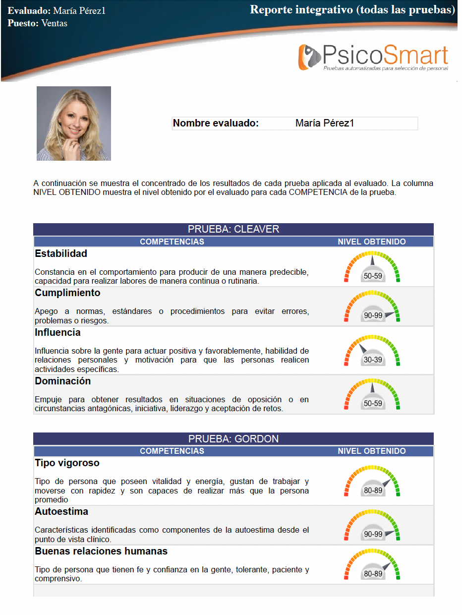 psicosmart example report